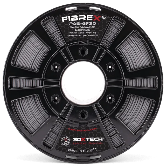 3DXTech FibreX Nylon 6+GF30 filament černý 750 g
