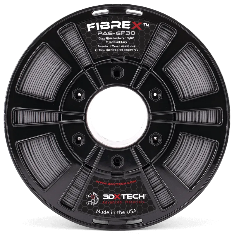 3DXTech FibreX Nylon 6+GF30 filament černý 750 g