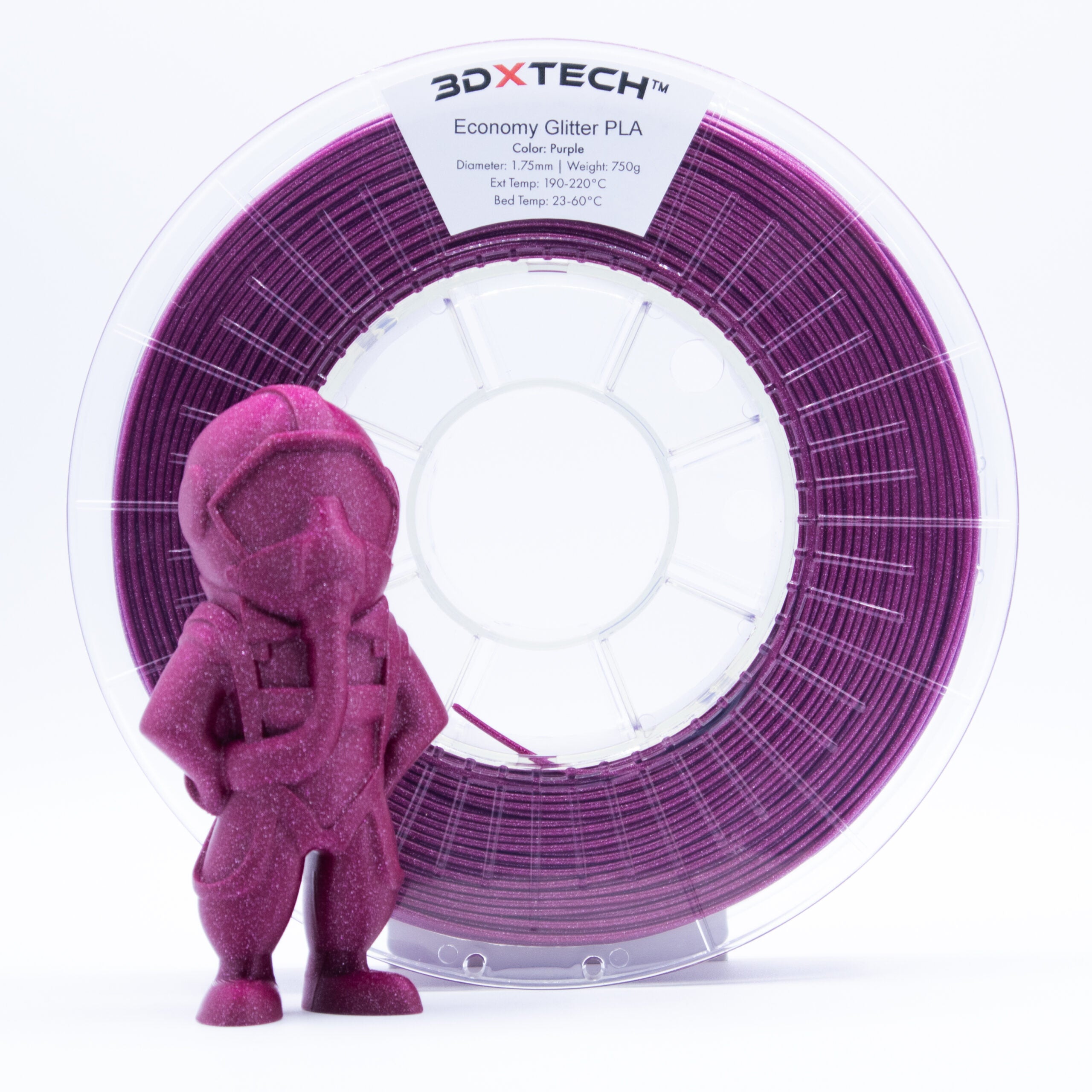 3DXTECH Glitter PLA filament Metallic Blue Ocean 750 g třpytivý