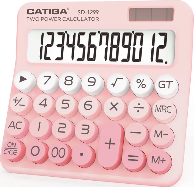 Catiga SD-1299 retro kalkulačka 12místná růžová