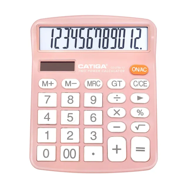Catiga CD-2786 kancelářská kalkulačka růžová 12 míst