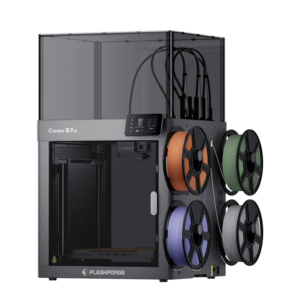 Flashforge Creator 5 Pro 3D tiskárna uzavřená 4 hlavy
