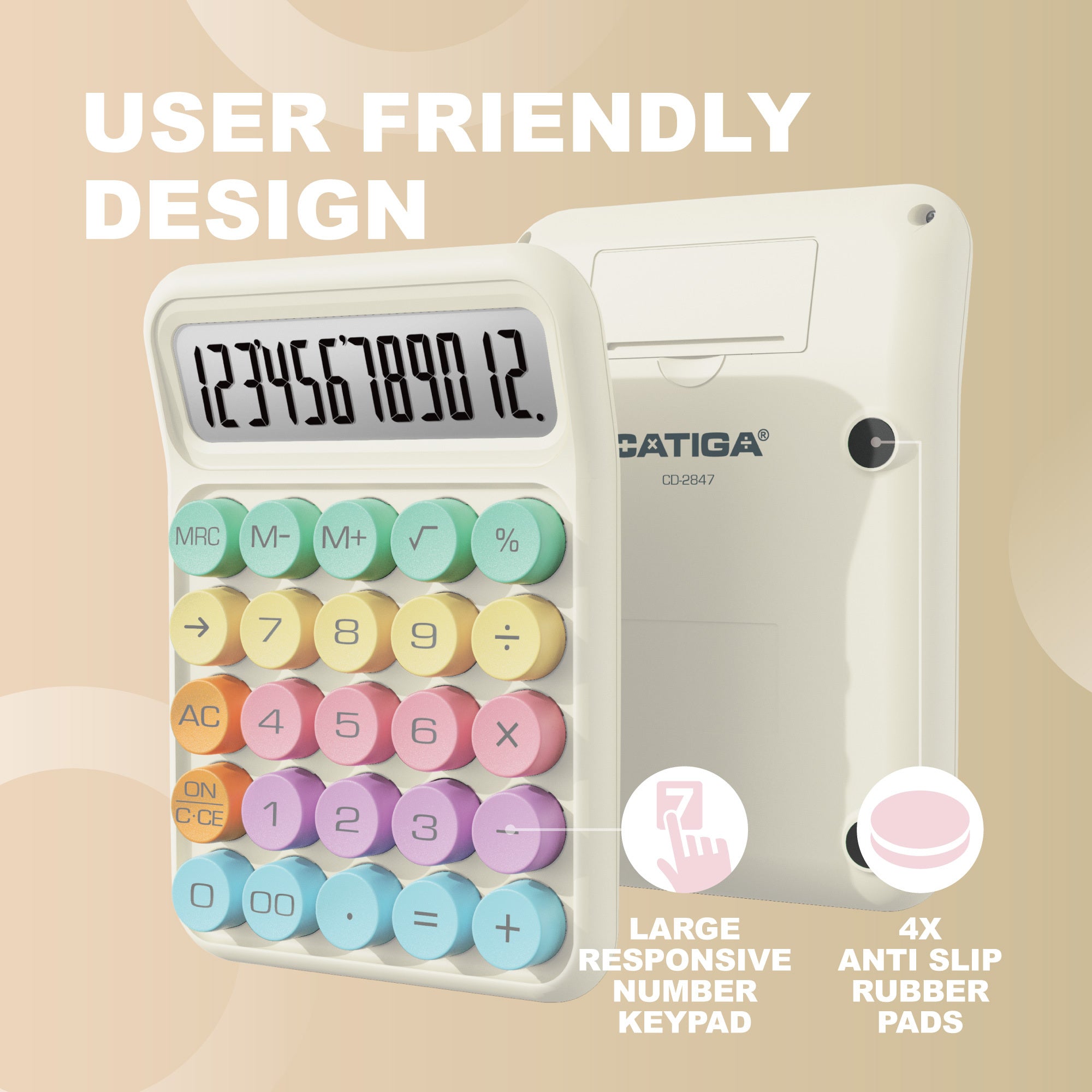 Catiga CD-2847 kalkulačka 12místná pastelová mechanická