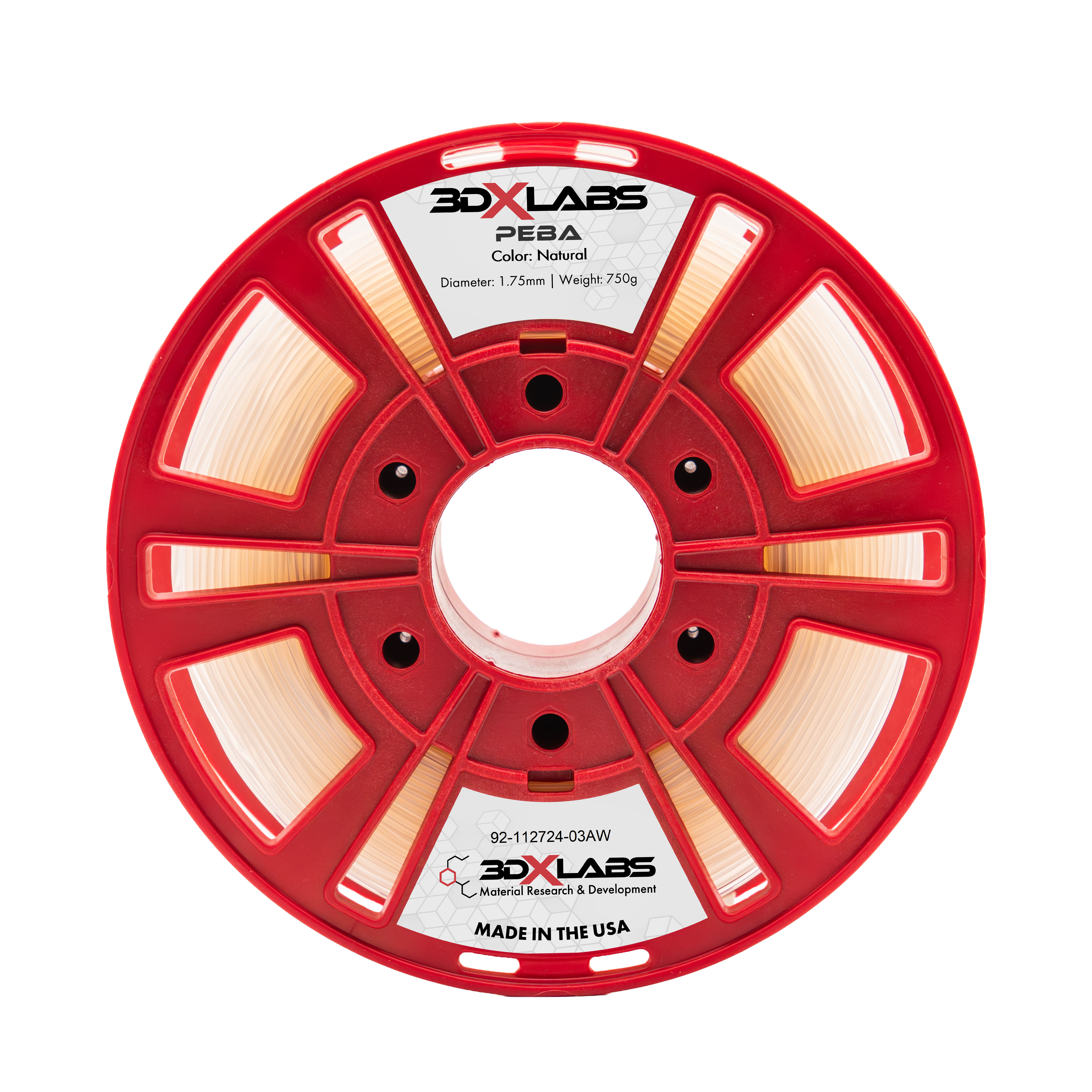 3DXTECH 3DXLABS PEBA 90A filament 1,75 mm černý 750 g