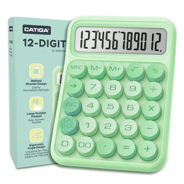 Catiga CD-2847 kalkulačka zelená 12místná mechanická