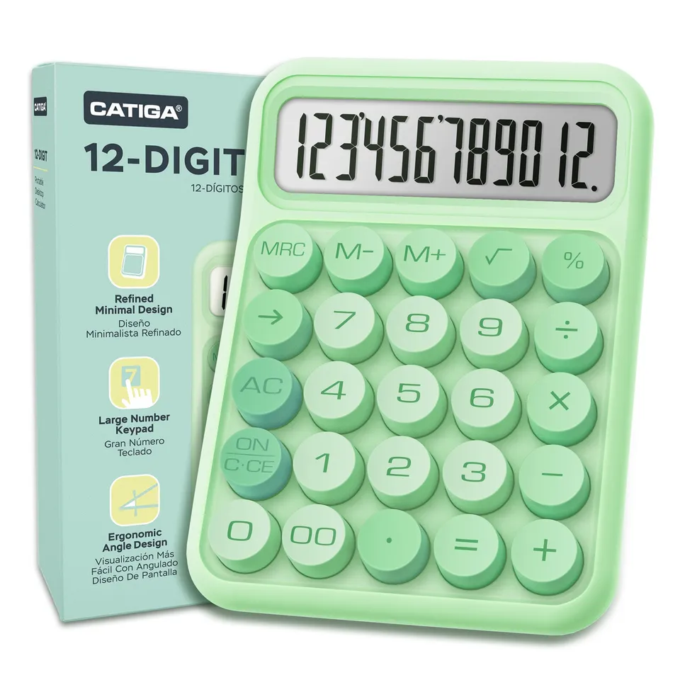 Catiga CD-2847 kalkulačka zelená 12místná mechanická