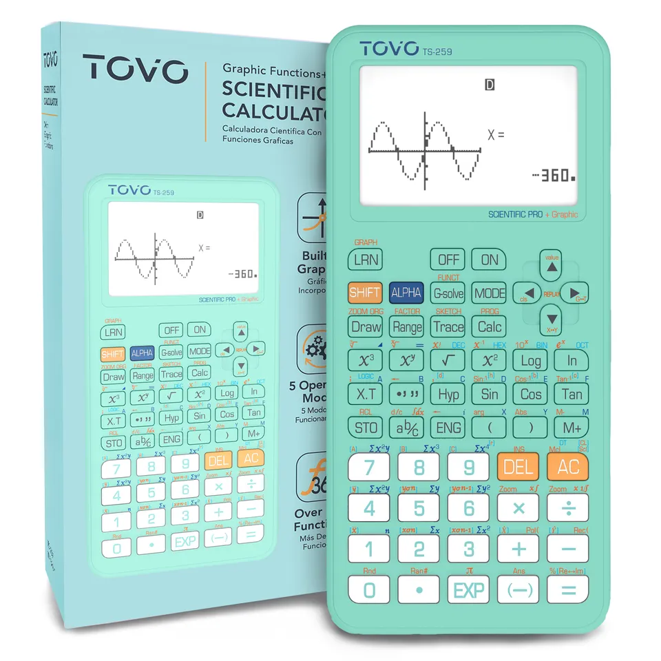 Catiga TOVO TS259 kalkulačka vědecká grafická tyrkysová 360 funkcí
