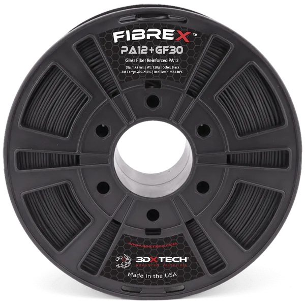 3DXTECH FIBREX Nylon 12+GF30 filament černý 1,75 mm 750 g