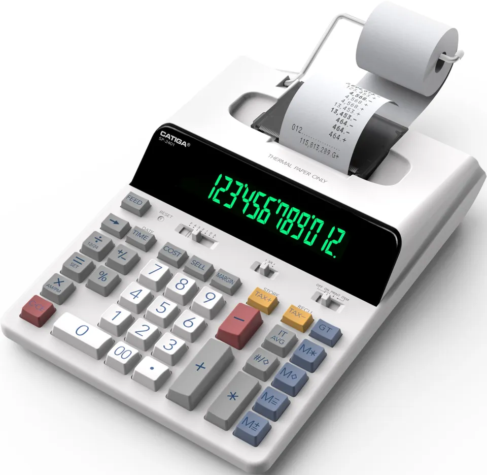 Catiga SP-2401 tisková kalkulačka bílá termotisk