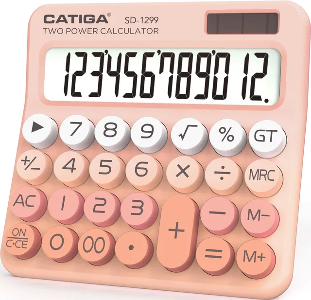 Catiga SD-1299 kalkulačka broskvová 12místná retro