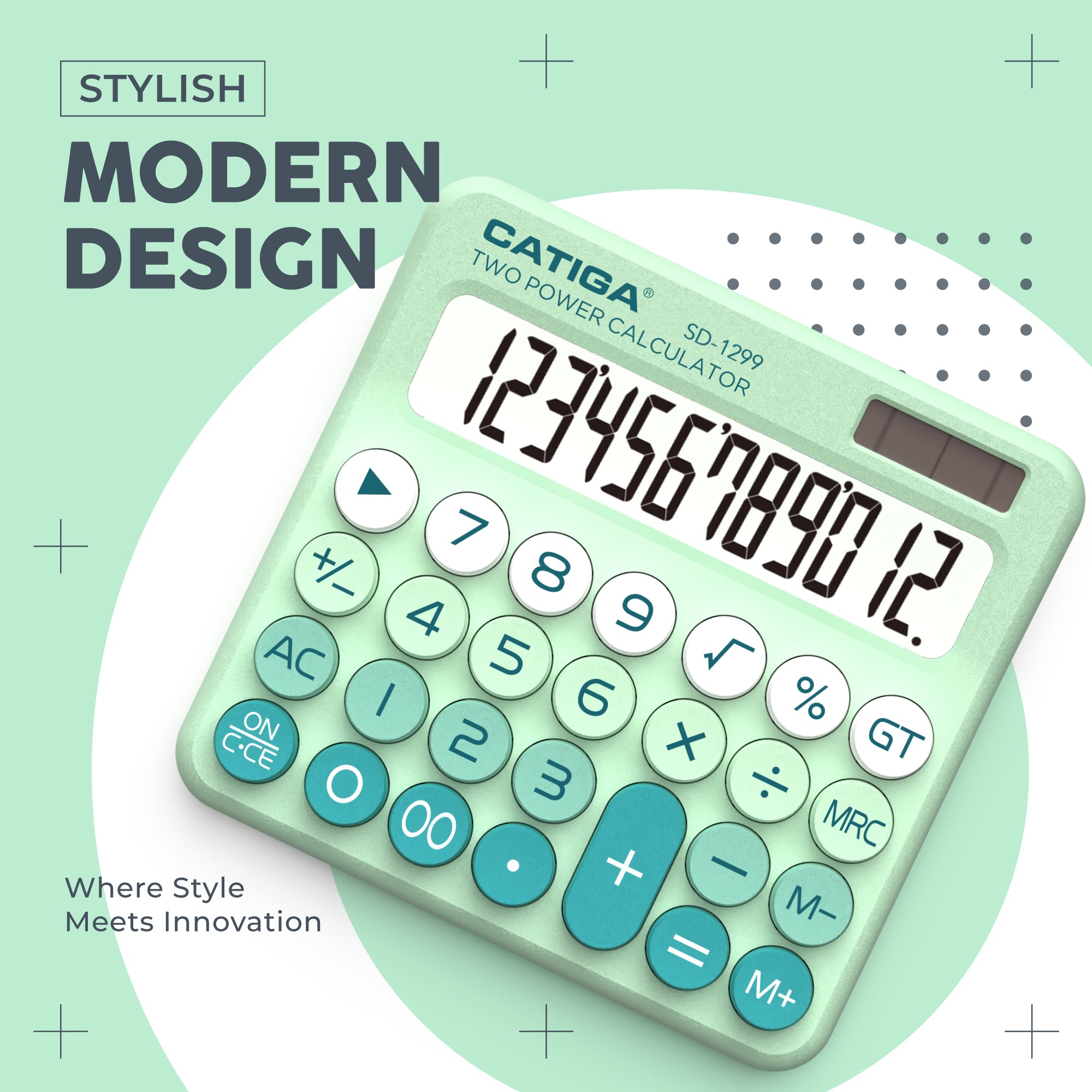 Catiga SD-1299 kalkulačka mátová 12místná mechanická