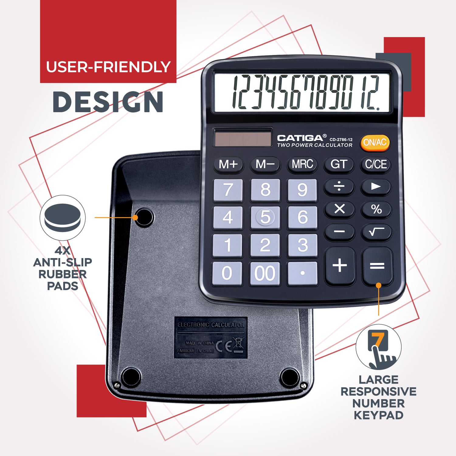 Catiga CD-2786 kalkulačka 12místná černá 2ks