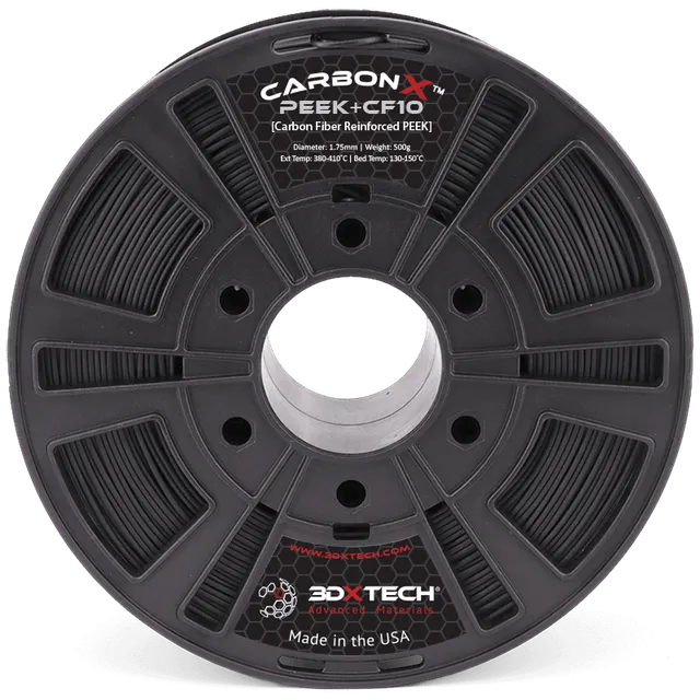 3DXTECH CarbonX PEEK+CF10 filament Black 1,75 mm 500 g ultra