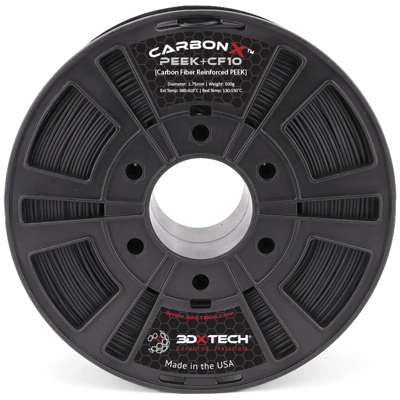 3DXTECH CarbonX PEEK+CF10 filament Black 1,75 mm 500 g ultra
