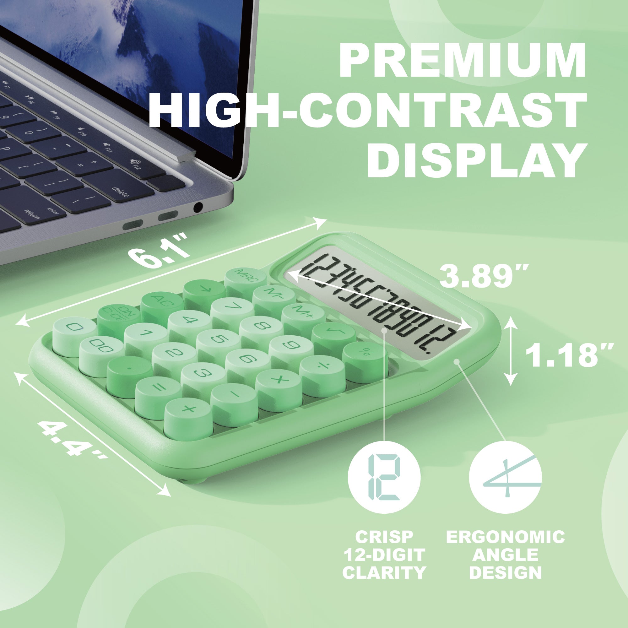 Catiga CD-2847 kalkulačka zelená 12místná mechanická