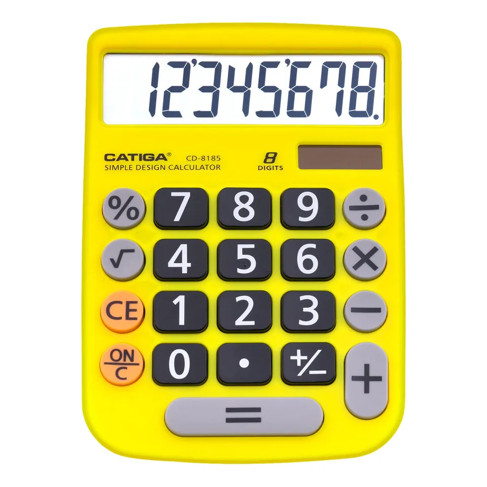 Catiga CD-8185 kalkulacka 8mistna zluta solarni