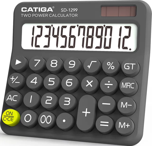 Catiga SD-1299 retro kalkulačka 12místná tmavě šedá
