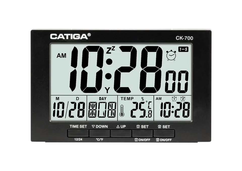 Catiga CK-700 hodiny digitální s teploměrem černé