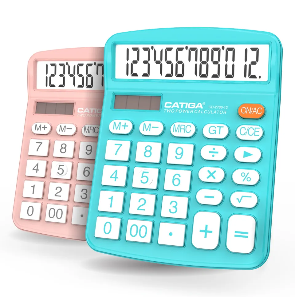 Catiga CD-2786 kalkulačka 12místná 2 ks modro-růžová