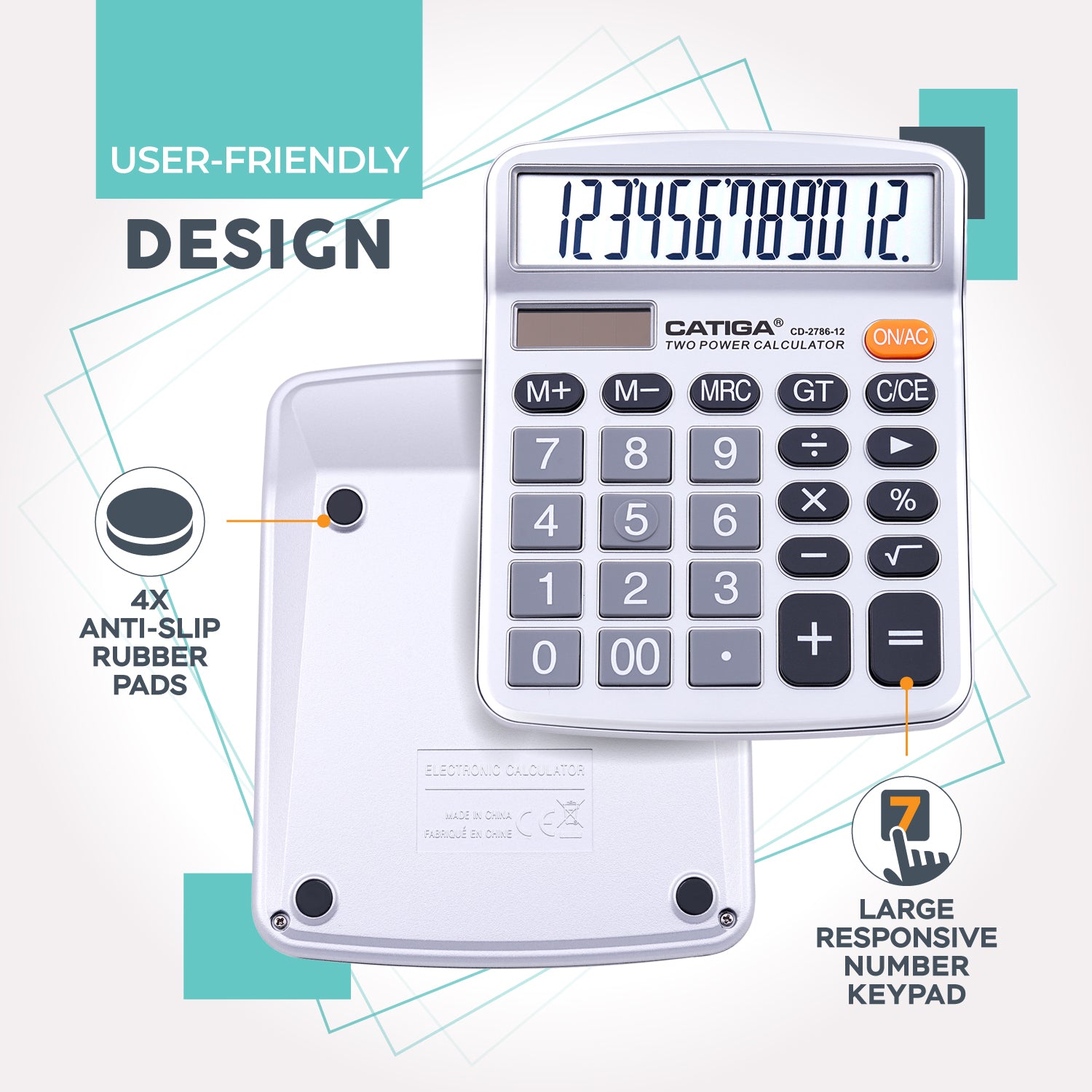 Catiga CD-2786 kalkulačka stříbrná 12místná