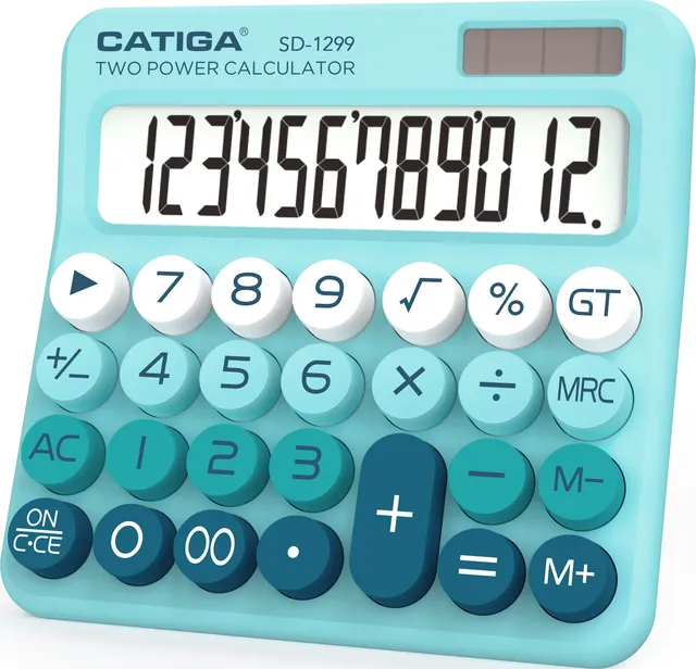 Catiga SD-1299 kalkulačka aqua blue 12místná retro