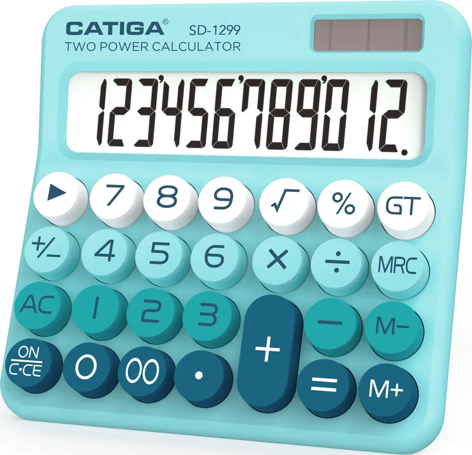 Catiga SD-1299 kalkulačka aqua blue 12místná retro