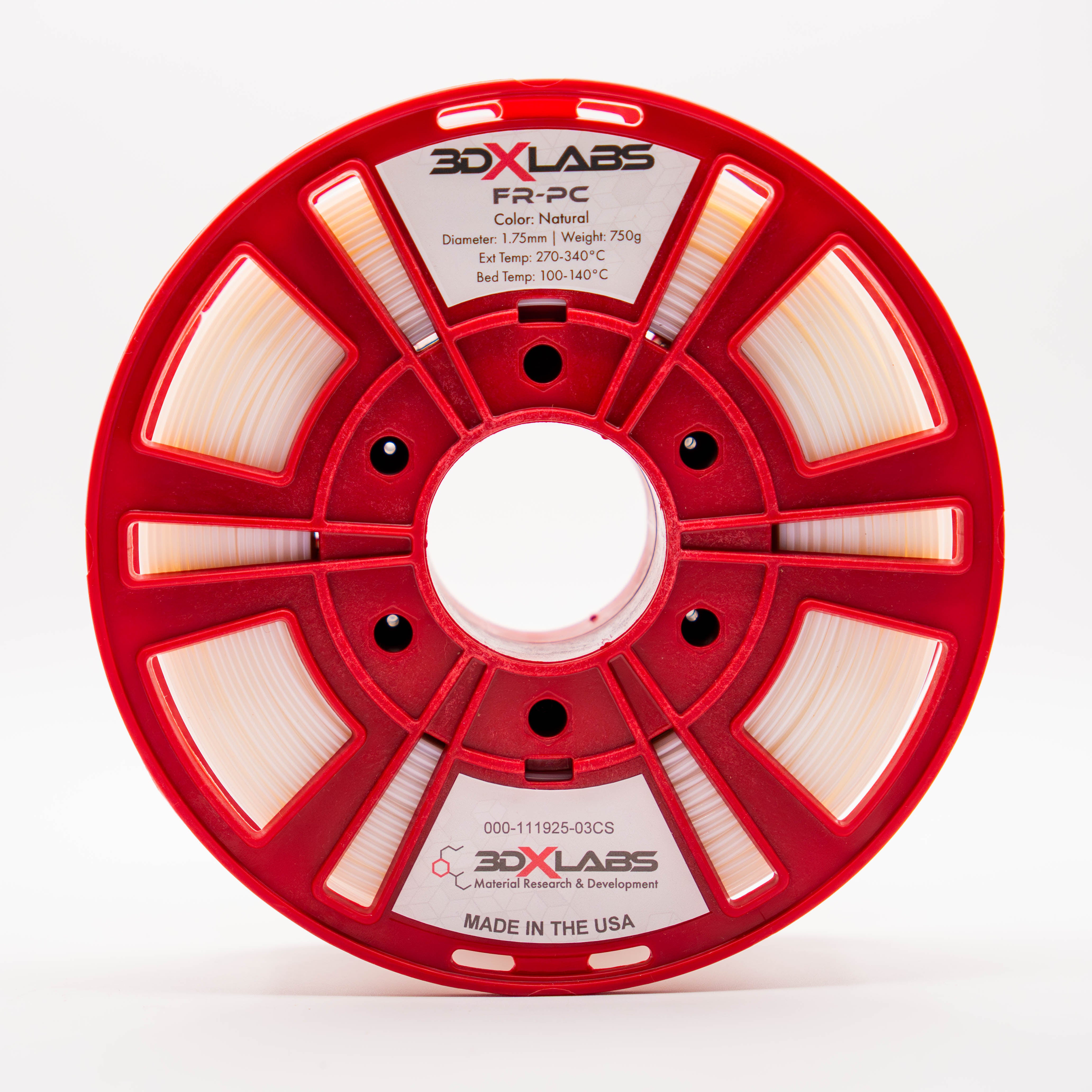 3DXTECH 3DXLABS FR-PC filament černý 1,75 mm 750 g V-0