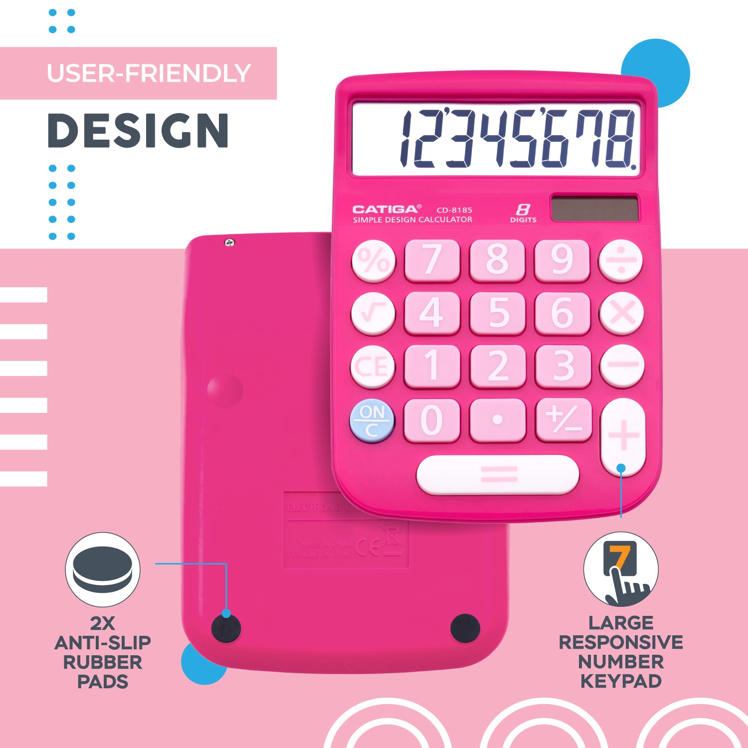 Catiga CD-8185 kalkulačka 8místná růžová