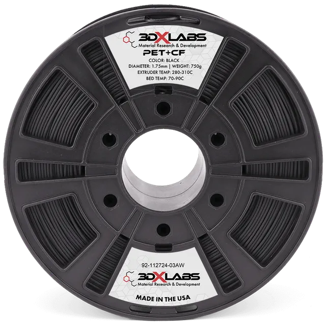 3DXTECH 3DXLABS PET+CF filament Black 1,75 mm 750 g karbonový