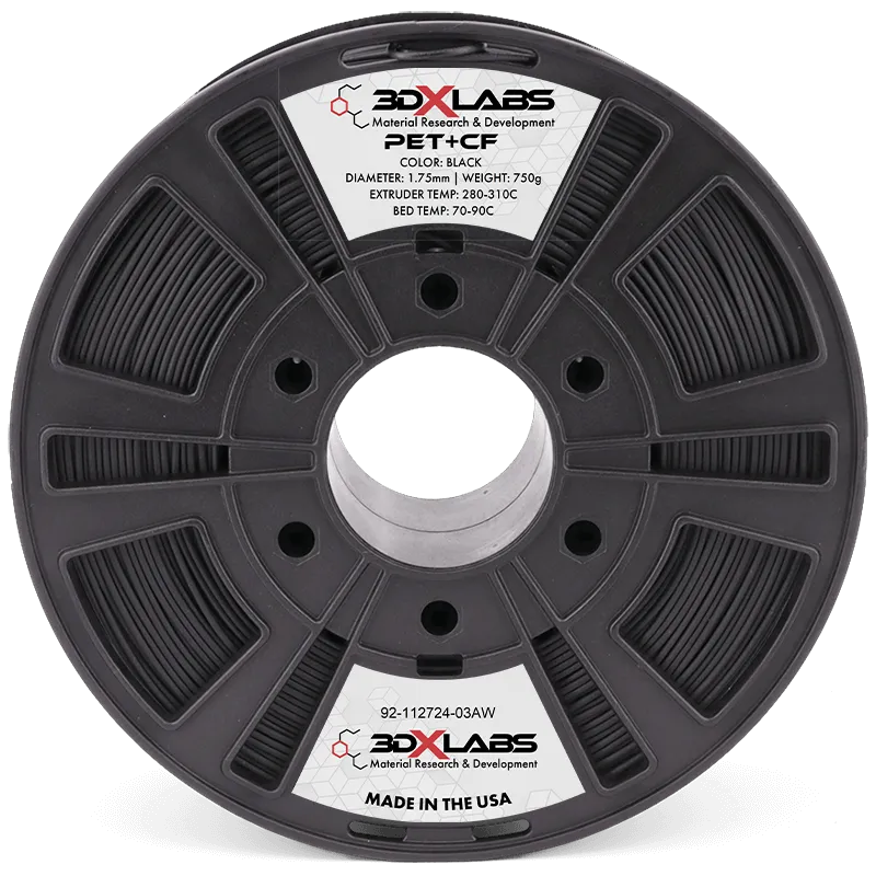 3DXTECH 3DXLABS PET+CF filament Black 1,75 mm 750 g karbonový