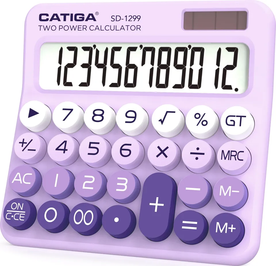 Catiga SD-1299 stolní kalkulačka fialová 12 míst