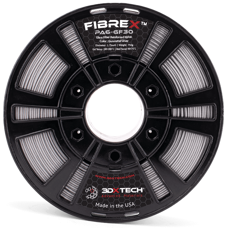 3DXTech FibreX Nylon 6+GF30 filament černý 750 g