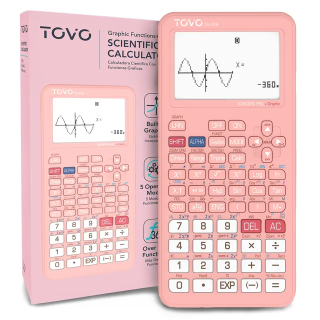 Catiga TOVO TS259 kalkulačka vědecká grafická růžová 360 funkcí