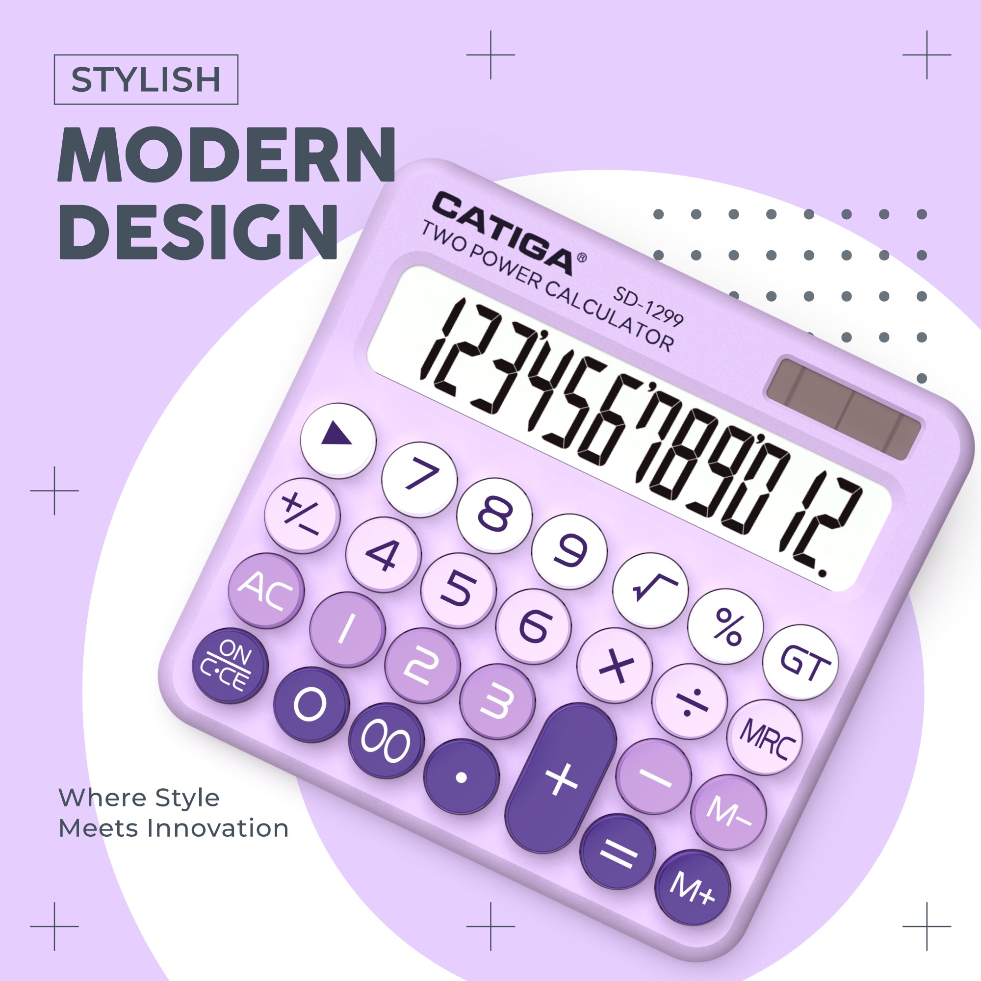 Catiga SD-1299 stolní kalkulačka fialová 12 míst