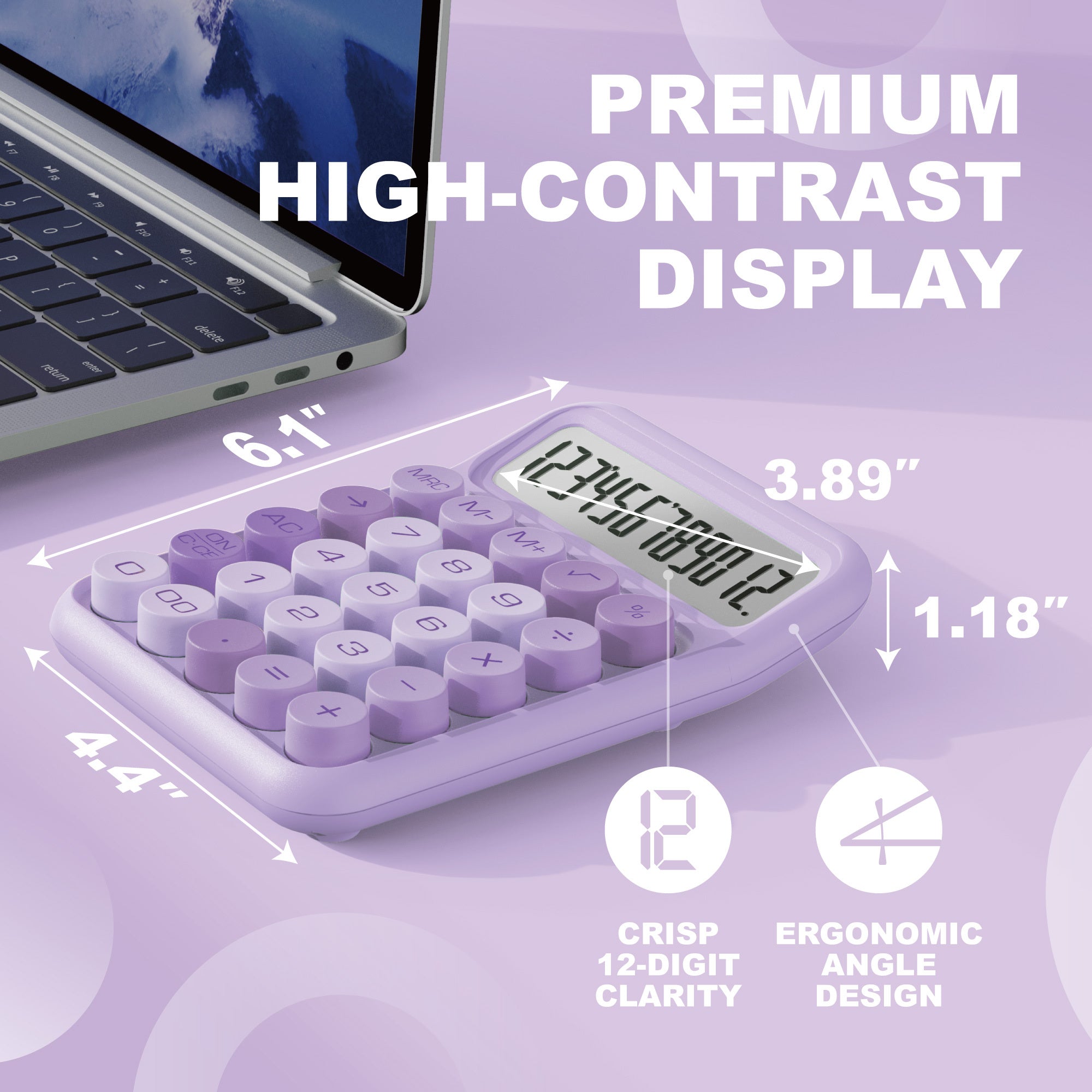 Catiga CD-2847 12místná kalkulačka fialová mechanická