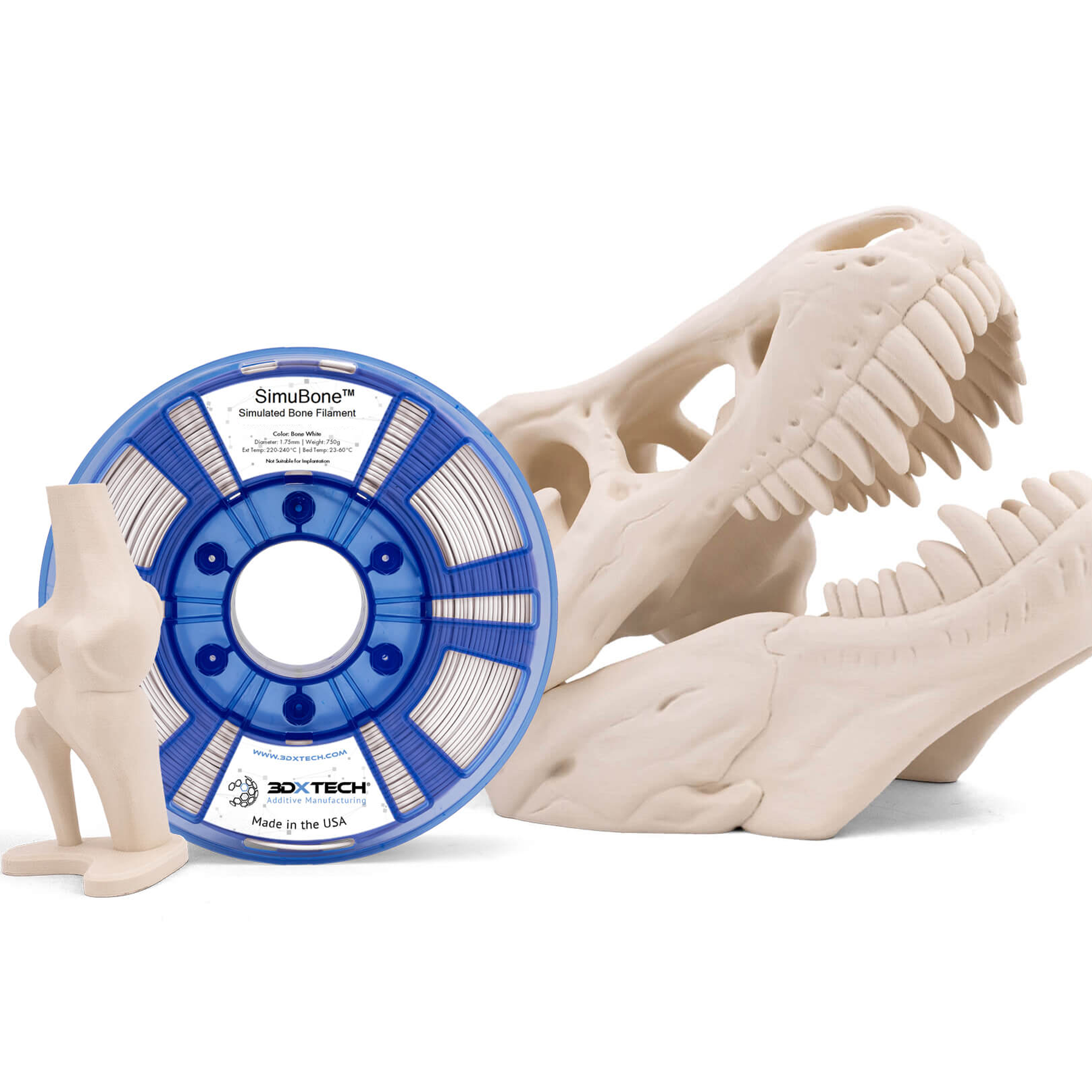 3DXTECH SIMUBONE filament antique white 1,75 mm 750 g kostní vzhled