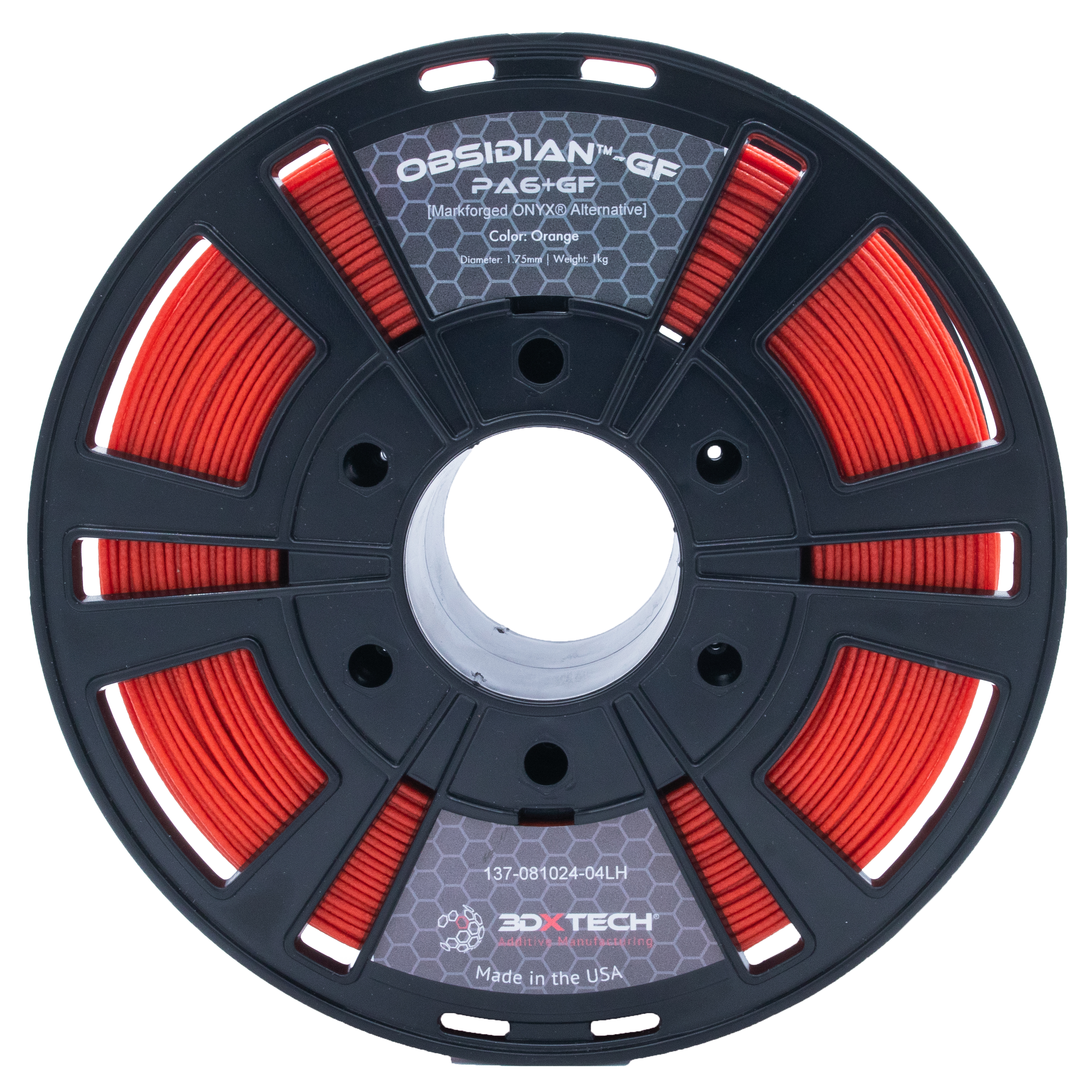 3DXTECH Obsidian Nylon 6+GF filament Orange 1,75 mm 1 kg