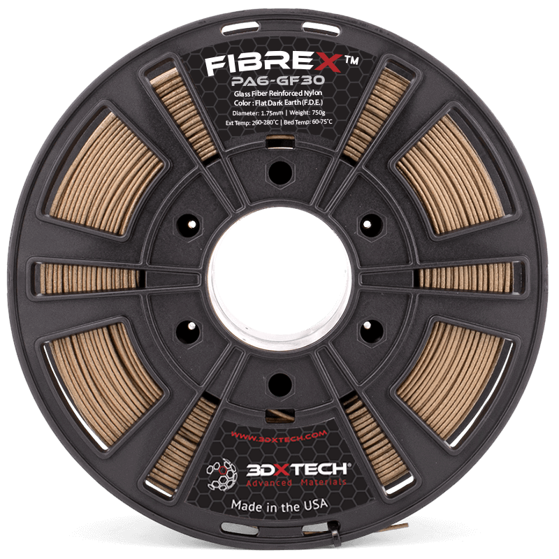 3DXTech FibreX Nylon 6+GF30 filament černý 750 g