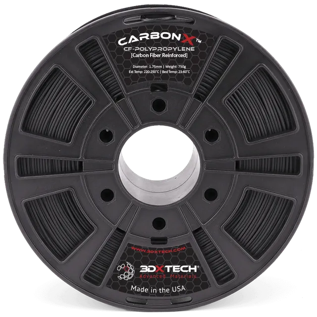 3DXTECH CarbonX PP+CF filament Black 1,75 mm 650 g lehký
