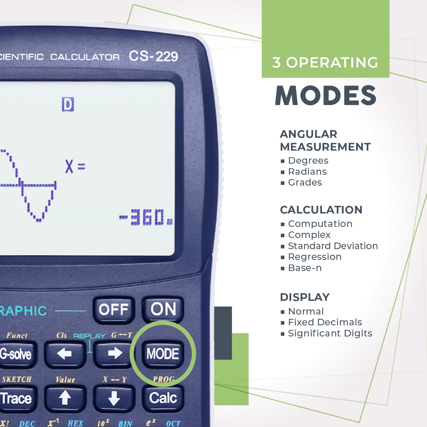 Catiga CS-229 kalkulačka vědecká modrá grafická