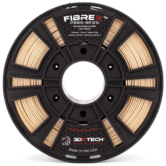 3DXTECH FibreX PEEK+GF20 filament natural 250 g žáruvzdorný