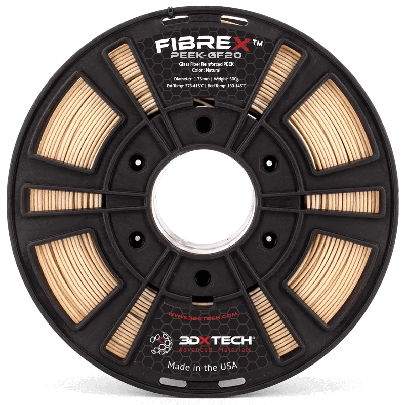 3DXTECH FibreX PEEK+GF20 filament natural 250 g žáruvzdorný