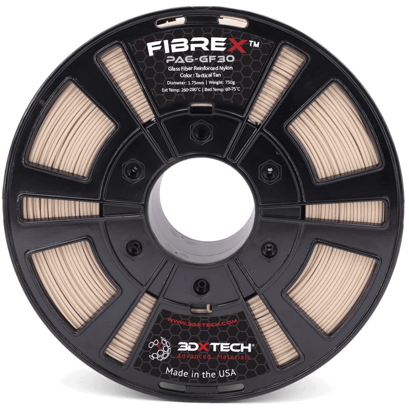 3DXTech FibreX Nylon 6+GF30 filament černý 750 g