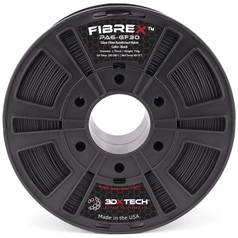 3DXTech FibreX Nylon 6+GF30 filament černý 750 g