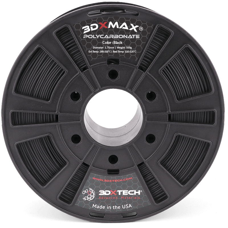 3DXTECH 3DXMAX PC filament Black 1,75 mm 500 g polykarbonát