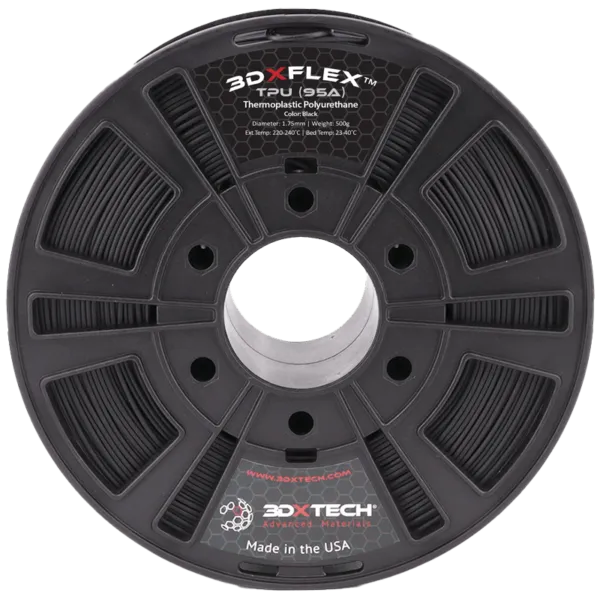 3DXTECH 3DXFLEX TPU 95A filament Black 1,75 mm 500 g pružný