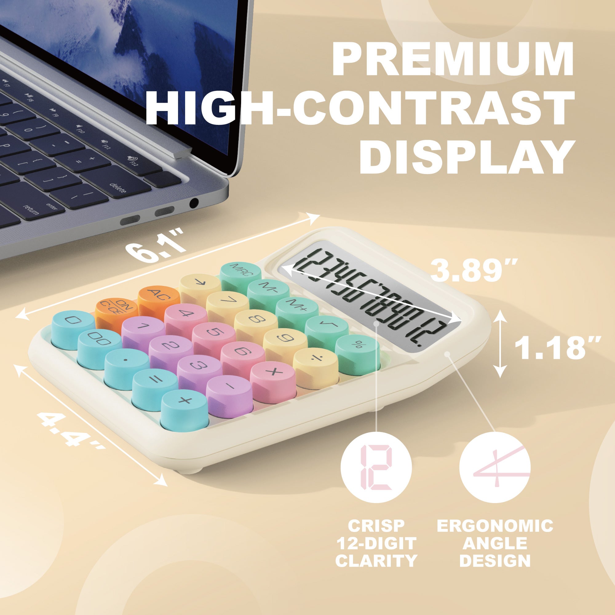 Catiga CD-2847 kalkulačka 12místná pastelová mechanická