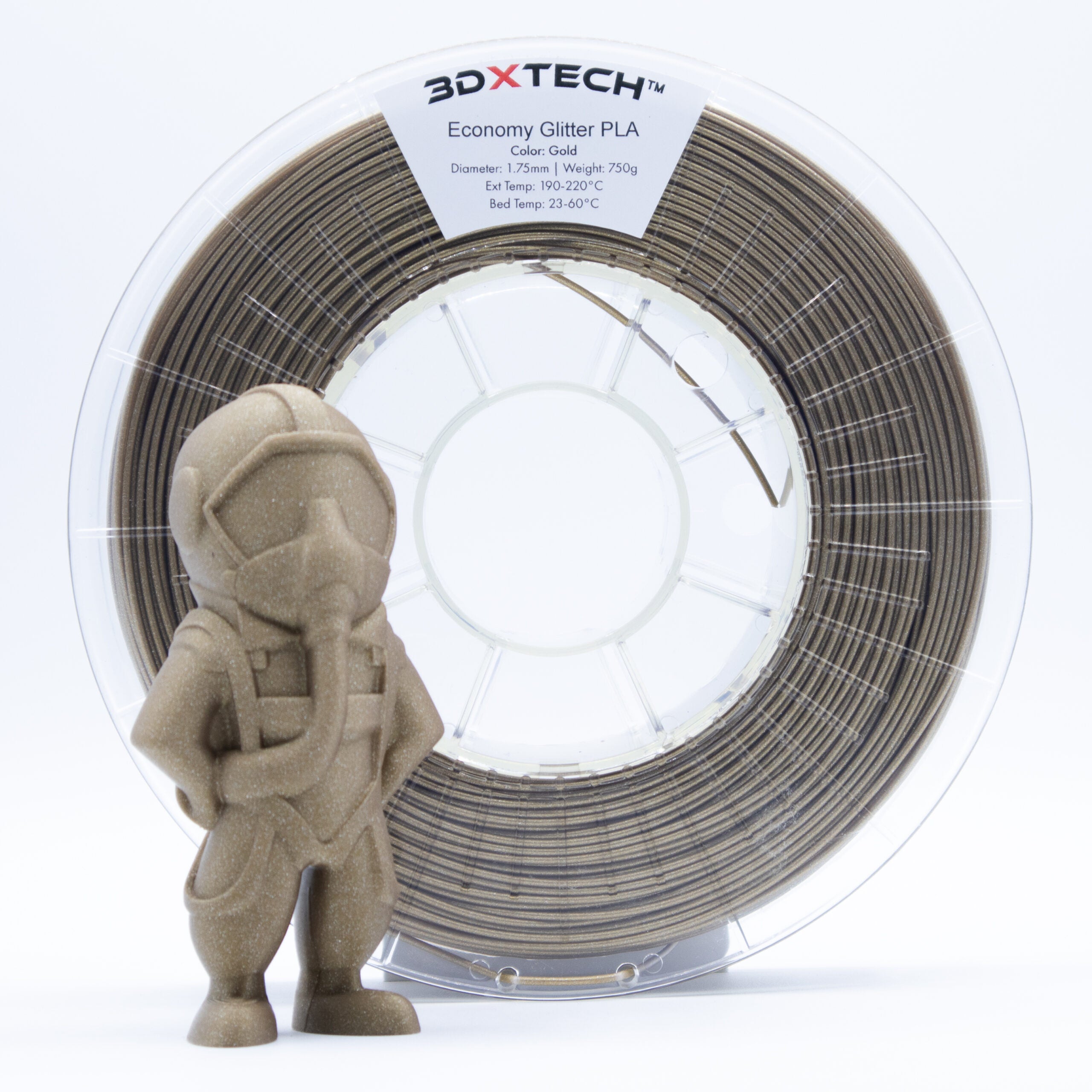 3DXTECH Glitter PLA filament Metallic Blue Ocean 750 g třpytivý