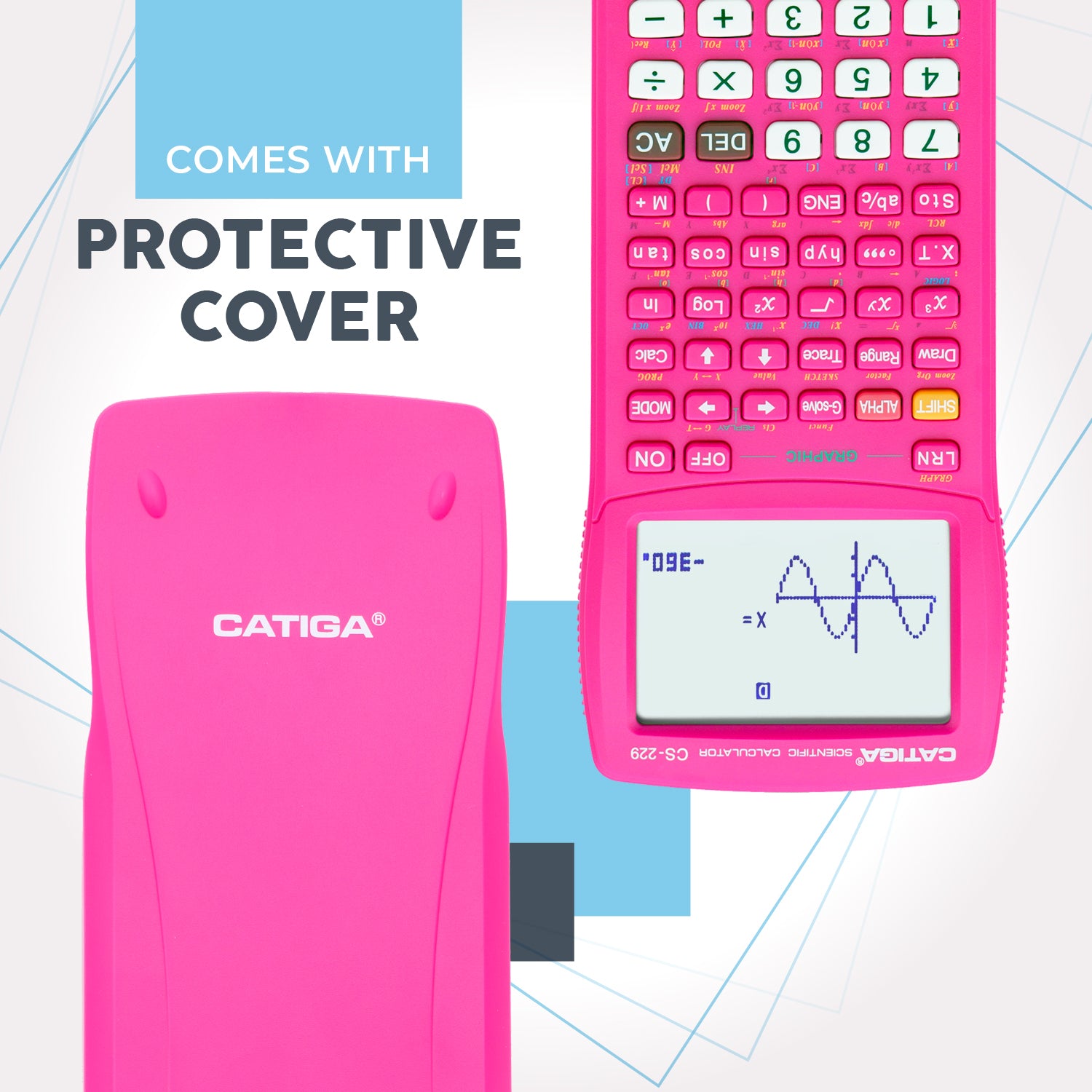Catiga CS-229 kalkulačka růžová grafická