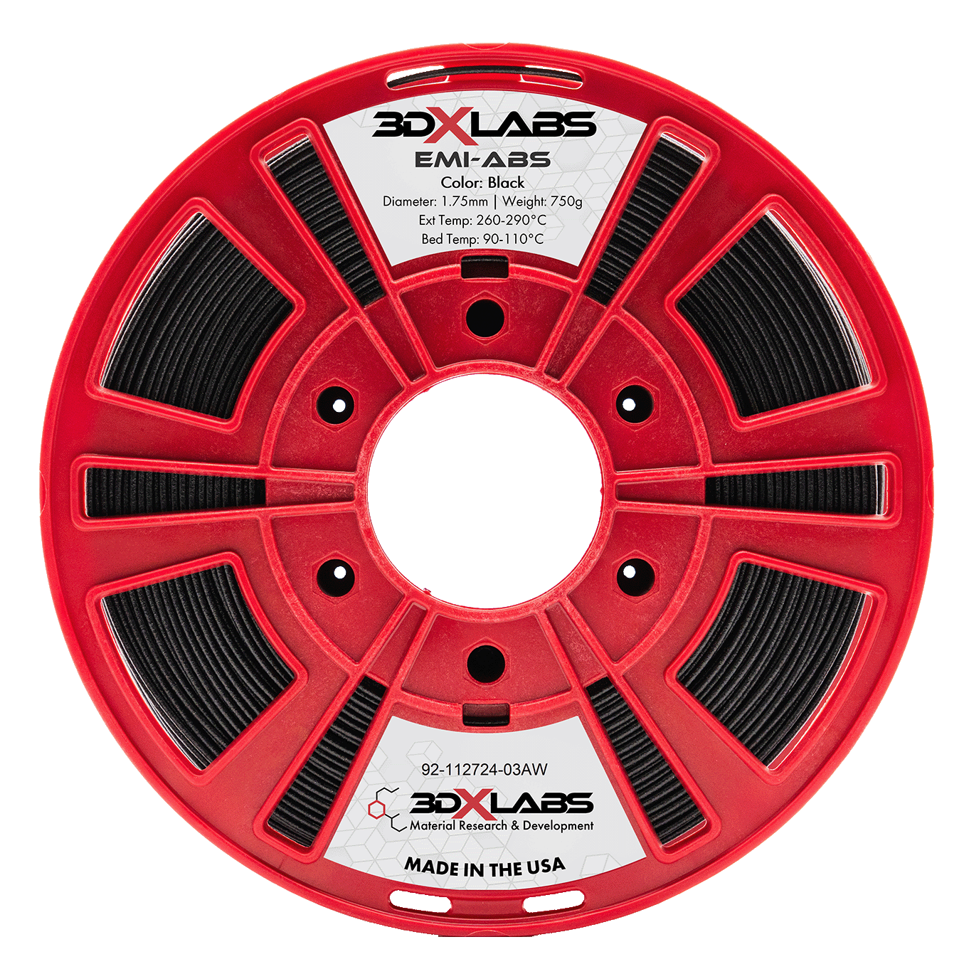 3DXTECH 3DXLABS EMI-ABS filament 1,75 mm černý 750 g